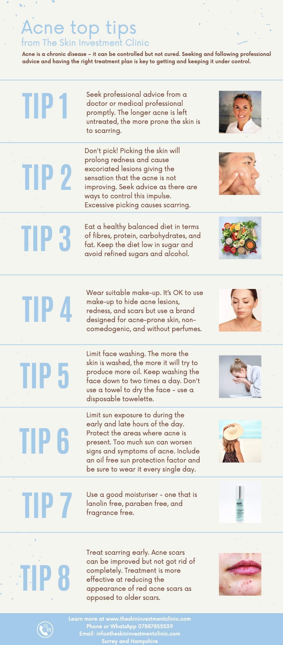 top tips for acne infographic
